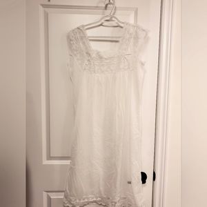 2 Piece Vintage Handmade Bright White Peignoir Set